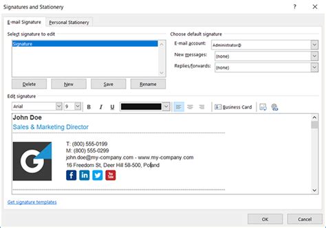 How to set up email signatures in Outlook 365.